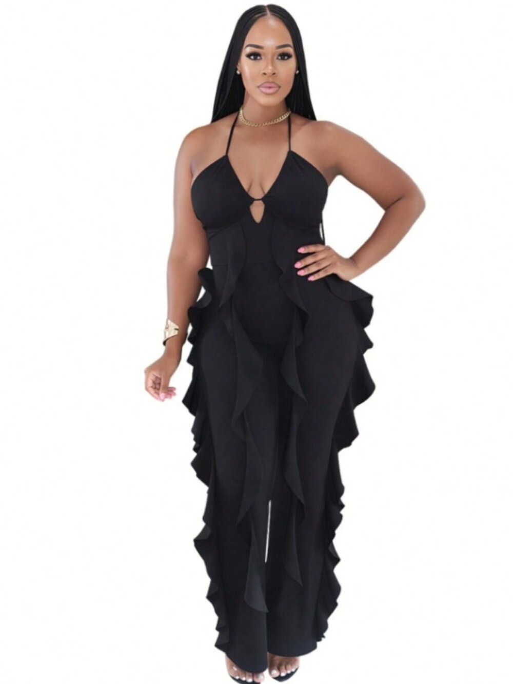 Ruffle Halter Jumpsuit